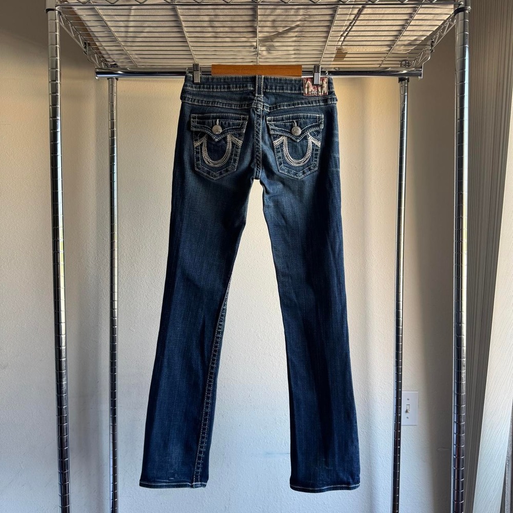 True Religion Joey Bootcut Jeans Dark Wash Thick Stitch Made in USA W29 L32.5